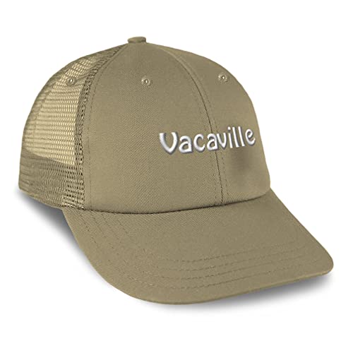 Trucker Hat Baseball Cap Vacaville Love Cotton Dad Hats for Men & Women Khaki