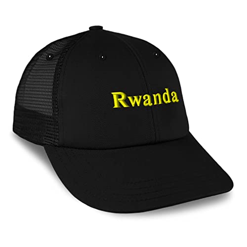 Trucker Hat Baseball Cap Rwanda Love Cotton Dad Hats for Men & Women Black