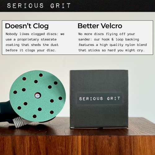 Serious Grit – 6-Inch 15-Hole 600 Grit Sanding Discs – Heavy-Duty Hook & Loop Velcro-Backed Film Discs – Sandpaper for Random Orbital Sanders – 50 Pack Box | The Storepaperoomates Retail Market - Fast Affordable Shopping