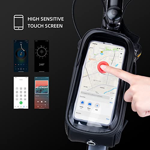 BEELORD Bike Bags for Bicycles, Cycling Frame Bag with Cell Phone Holder for Adult Road Mountain Bike Accessories, Top Tube Handlebar Pouch with Touch Screen and Rain Cover for MTB E-bike,6.8‘’ | The Storepaperoomates Retail Market - Fast Affordable Shopping