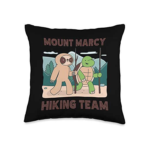 Mount Marcy Carabiner more hiking less worrying Mount Marcy Hiking Team Climbing Expedition Camping Sloth Throw Pillow, 16×16, Multicolor