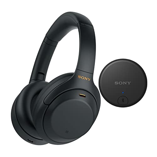Sony WH-1000XM4 Wireless Noise Canceling Over-Ear Headphones (Black) WLA-NS7 Wireless TV Adapter Bundle (2 Items)