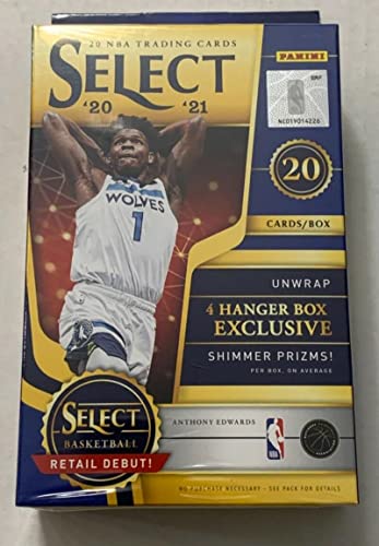 2020-21 Panini Select NBA Basketball Factory Sealed Hanger Box 20 Cards Find 4 Hanger Exclusive Shimmer Prizms Per Box. Chase autographs and rare parallel rookie cards of Lamelo Ball, Anthony Edwards, Tyrese Haliburton, Wiseman and Others. Look for rare s