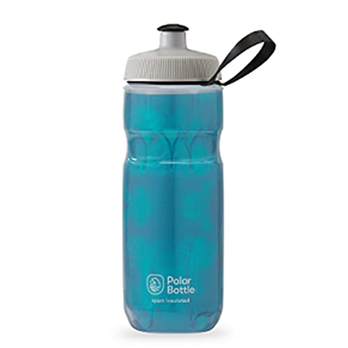 Polar Bottle Sport Insulated Water Bottle – BPA-Free, Sport & Bike Squeeze Bottle with Handle (Fly Dye – Aquamarine, 24 oz)