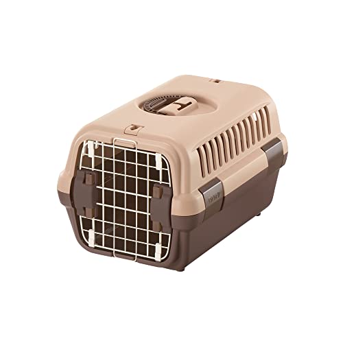 Richell Pet Travel Carrier Size Small in Brown, Travel Carrier or Crate for Dogs & Cats up to 11 lbs.