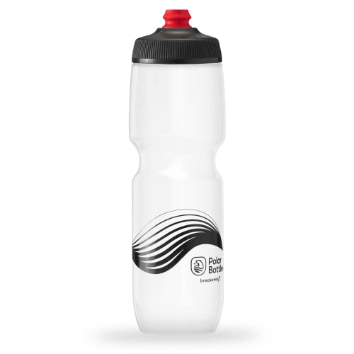 Polar Bottle Breakaway Bike Water Bottle – BPA Free, Cycling & Sports Squeeze Bottle (Wave – Frost & Charcoal, 30 oz)