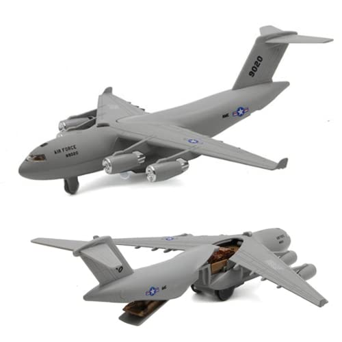 Crelloci Diecast Airplanes with Lights and Sounds, Aircraft Toy Model with Pull Back Jet Plane Toy for Kids Boys Birthday Gift, Metal Alloy Grey Fighter Plane