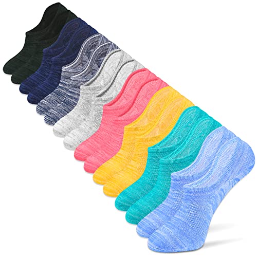 IDEGG No Show Socks Men Low Cut Ankle Short Socks for Men Casual Anti-slid Athletic Socks with Non Slip Grip for Men (Color E-8 Pairs 8colors colored b, US Men Size 8-11)