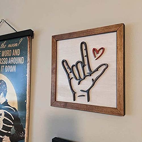 10″ Hand Symbol for Love Sign,The Original I Love You Sign Language Wooden Sign,Creative Crafts Wall Art Hanging Ornament for Home Living Room Bedroom Decoration (2pcs) | The Storepaperoomates Retail Market - Fast Affordable Shopping