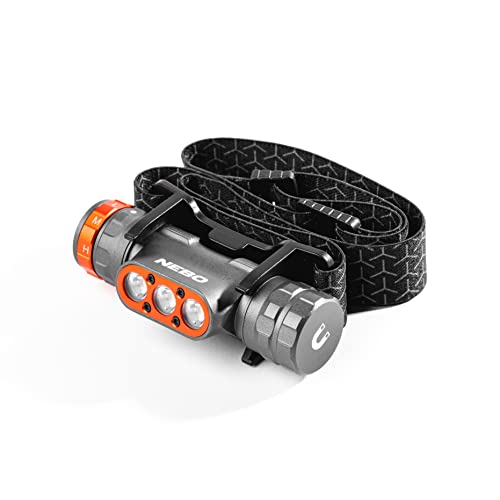 NEBO Transcend 1500 USB Rechargeable Headlamp for Camping, Hiking, Caving, Fishing, Waterproof Impact-resistant Bright Head Light with 5 Light Modes, Adjustable Headstrap