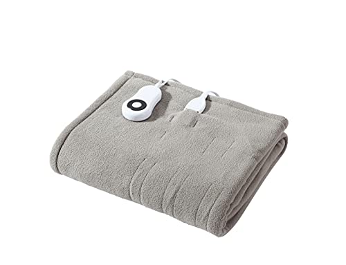 Eddie Bauer – Throw Blanket, Soft & Plush Heated Blanket, Cozy Fleece Bedding with Sherpa Reverse, 5 Heat Setting, Ash