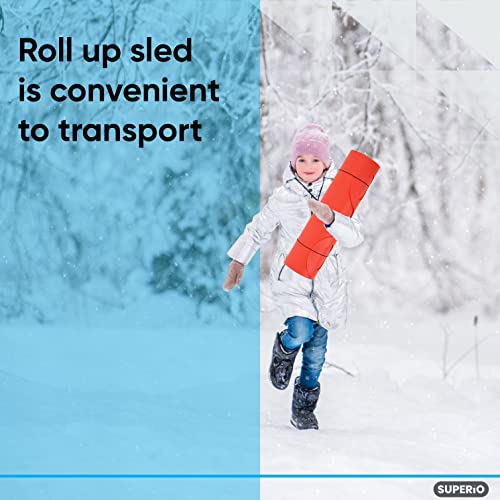 Superio Snow Slider Mat, Flexible Snow Sled Flying Carpet, Roll up Sleds for Kids 36″ Lightweight Portable Plastic Snowboard Sled (Red) | The Storepaperoomates Retail Market - Fast Affordable Shopping