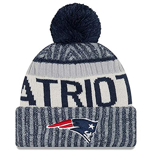 New Era Authentic Collection Patriots Cold Weather Bear Cuffed Knit Beanie Skully Cap Hat One Size Fit Most (Onfield 17)
