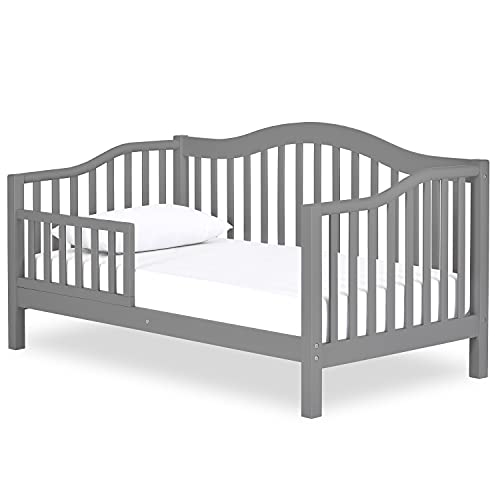 Dream On Me Austin Toddler Day Bed in Steel Grey, Greenguard Gold Certified, JPMA Certified, Non-Toxic Finishes, Low to Floor Design, Side Safety Guard Rail