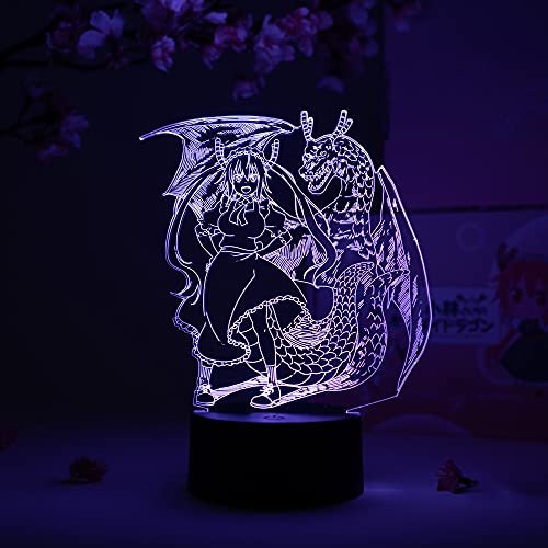 Otaku Lamps Tohru Dragon Maid Miss Kobayashi’s Dragon Maid – Anime Lamp Figure Night Light, 16 Color RGB LED – Remote, 3D Anime Room Décor Gift for Otaku | The Storepaperoomates Retail Market - Fast Affordable Shopping