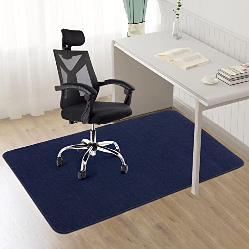 CELION Edging Office Chair Mat for Hardwood & Tile Floor, 55″x35″ Computer Gaming Rolling Chair Mat, Under Desk Low-Pile Rug, Large Anti-Slip Floor Protector for Home Office (Navy Blue, 55″ x 35″)