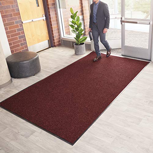 Consolidated Plastics Brush Dry Indoor/Covered Outdoor Entrance Floor Mat, 4′ Width x 6′ Length, Red