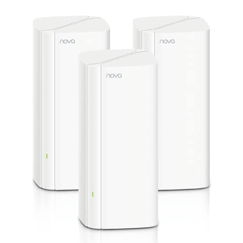 Tenda WiFi 6 Mesh System(MX6 AX1800) – Covers up to 6000 Sq.Ft, 3 Gigabit Ports per Unit, 1.5 GHz Quad-Core CPU, Easy Set Up, Work with Amazon Alexa, WiFi Router and Booster Replacement, 3-Pack