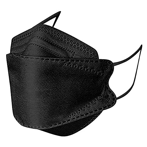 50PCS Adult’s KF94 Face_KF94_Mask, 4-Ply Filtеr Black KF94 Màsk for Adult, 3D Design Shape Face Protection Covering with Elastic Earloop and Nose Clip – Fast delivery (A)