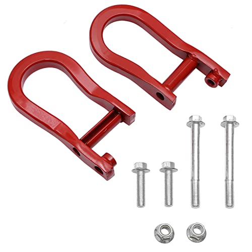 HQPASFY Front Bumper Tow Hook Shackles 2Pcs Red Replacement for 2007-2018 Chevy Silverado 1500, GMC Sierra 1500| 2019 Chevy Silverado 1500 LD, GMC Sierra 1500 Limited Replaces# 84192871
