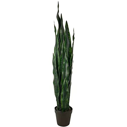 Ailimama Artificial Snake Plant 39In Green Fake Sansevieria, Perfect Faux Plants for Home Garden Office Store Decoration
