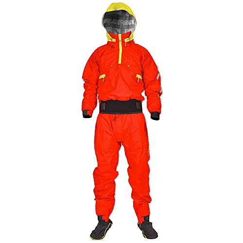 LKVER Drysuit for Men Dry suits Latex Cuff and Splash Collar Flatwater Paddling, Ocean Paddling, River Paddling Canoeing Stand-Up Paddleboarding (Red, XXXL)