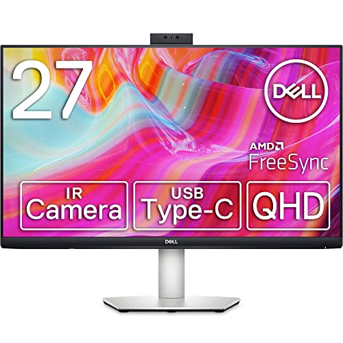Dell S2722DZ 27 inch Work From Home -Monitor, Video Conferencing Features – Built-In -Camera, Noise-Cancelling Dual Microphones, USB-C connectivity, 16:09 Aspect Ratio, 4ms Response Time, QHD – Silver