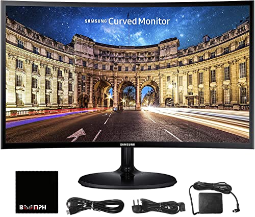 Samsung CF390 27″ 16:9 Curved LCD FHD 1920×1080 Curved Desktop Black Monitor for Multimedia, Personal, Business, HDMI, VGA, VESA Mountable, Eye Saver Mode & Flicker Free Technology (LC27F390FH)