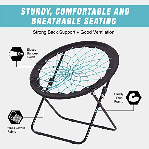 HYMnature Comfortable Bungee Chair Lightweight and Portable Dish Bungee Chairs Folding Flexible Seating for Dorm Bedroom Office Patio Outdoor Camping Chair Great for Gift | The Storepaperoomates Retail Market - Fast Affordable Shopping