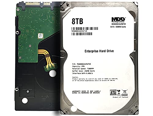 MaxDigitalData 8TB 7200 RPM 256MB Cache SATA 6.0Gb/s 3.5inch Internal Enterprise Hard Drive (MD8000GSA25672E) – 3 Years Warranty (Renewed)