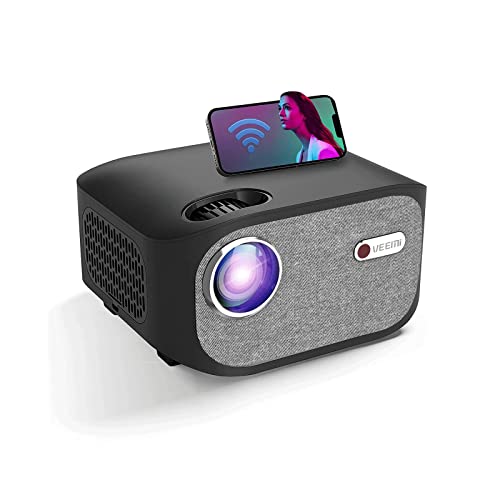 Veemi WiFi Projector 1080P 9000Lux Full HD Video Projector for Home Cinema Outdoor Movie, Compatible with HDMI USB AV Laptop, Smartphone, iOS & Android (Black)