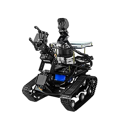 XiaoR Geek Jetson Nano AI Robot Kit with Rplidar A1 Radar ROS Smart Tank Car DIY Robot Arm Kit SLAM Build Maps, Autonomous Navigation,with 7 Inch Touchscreen (Included Jetson Nano 4GB)