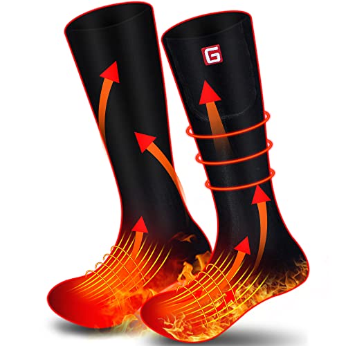 SPRING SHOP Men Women Heated Socks Electric Rechargeable Battery Heated Sox,Thermal Heated Insulated Sock,Winter Warm Novelty Sports Outdoor Climbing Hiking Hunting Biking Foot Warmer (Medium, Black)