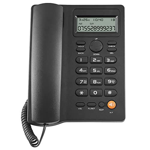 CMXLTECH Corded Phone with Caller ID/Call Waiting, Landline Phones for Home,Free Calling for Home Office Hotel,Corded Phone (Black)