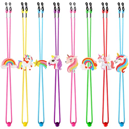 8 PCS Kids Glasses Strap Rainbow Unicorn Anti-slip Eyeglass Straps Glasses Retainer Cute Decorations For girl