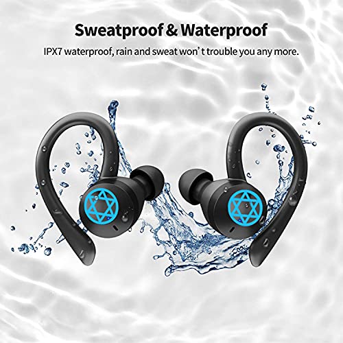 Wireless Earbuds, Bluetooth Sport Earphone with Earhook, Ear Buds Built-in Microphone, Perfect Sound Long Distance Connection Stereo Sound Noise Cancelling Headsets for Workout, Running, Gym | The Storepaperoomates Retail Market - Fast Affordable Shopping