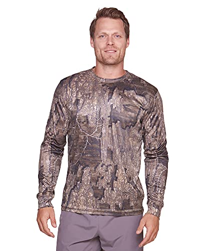 Realtree Men’s Essential Camo Lightweight Performance Long Sleeve Shirt (RT Timber, Large)