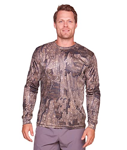 Realtree Men’s Essential Camo Lightweight Performance Long Sleeve Shirt (RT Timber, 3X-Large)