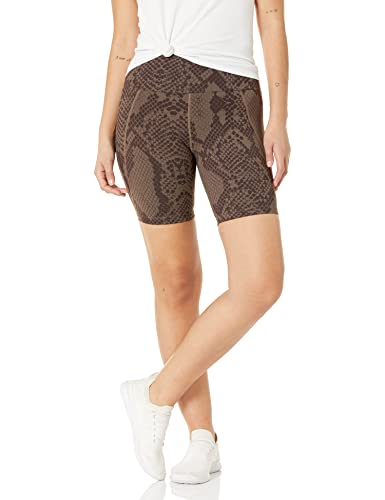 GUESS Women’s Fitted Erin Bike Shorts, Python Brown Combo, Medium