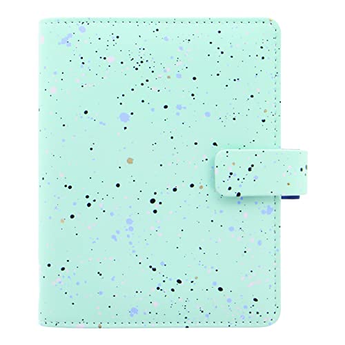 Filofax Expressions Organizer, Pocket Size, Mint – Leather-Look Cover with Gold Foil Accents, Six Rings, Week-to-View Calendar Diary, Multilingual, 2022 (C028728-22)
