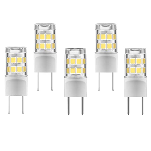 5-Pack G8 LED Bulb 3W GY8.6 Bi-Pin Base T4 JCD Bulb Replacement for GE Microwave,Puck Light, Kitchen,Oven Light,Under Cabinet Light 300LM AC110V-130V 30W Halogen Equivalent Daylight White 6000K