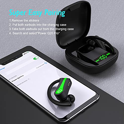 Donerton Wireless Earbud, Chipset 5.1 Sport Headphones with Charging Case, 10Hours Single Playtime Earhooks Headset, Wireless Earphone 6D Stereo HiFi Sound Noise Cancelling for Working/Travel/Gym | The Storepaperoomates Retail Market - Fast Affordable Shopping