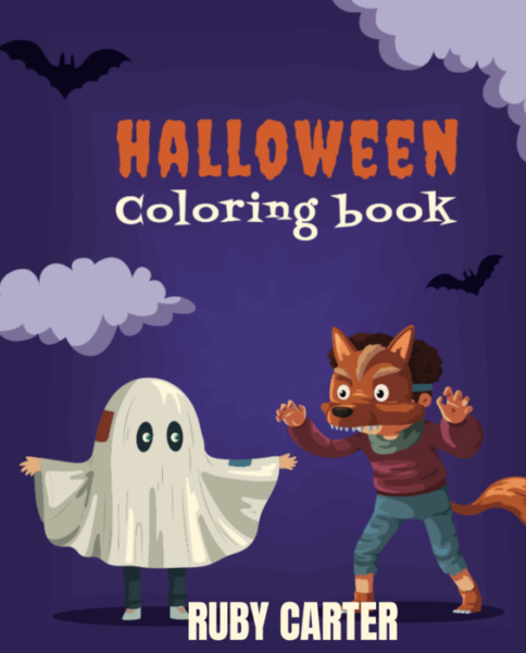 Halloween coloring book gift for kids ages 2-5 ages 3-5 toddlers teens and adults 50 designs