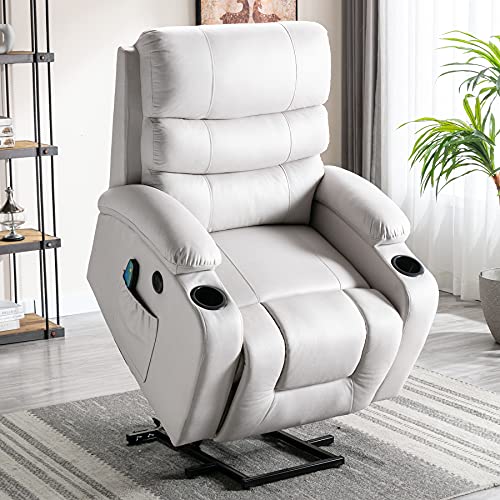 GYUTEI Power Lift Recliner Chair Electric Recliner Lift Chair with Massage and Heat for Elderly,with 2 Cup Holders,2 Side Pockets,USB Ports for Living Room