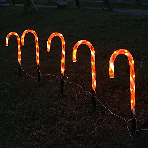 ZYPNB Christmas Candy Cane Pathway Lights,New Year Holiday Lights Outdoor Garden Christmas Decorations for Home Xmas Candy Cane Light