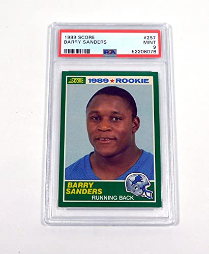 1989 Score Barry Sanders #257 Rookie Lions PSA 9 Football Graded Card