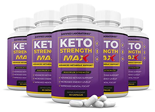 (5 Pack) Keto Strength Max 1200MG Pills Includes Apple Cider Vinegar goBHB Strong Exogenous Ketones Advanced Ketogenic Supplement Ketosis Support for Men Women 300 Capsules