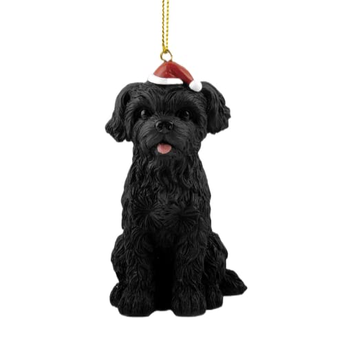 Boulevard East Concepts Black Maltese Puppy Dog Christmas Ornament Figurine Holiday Collectible Gifts