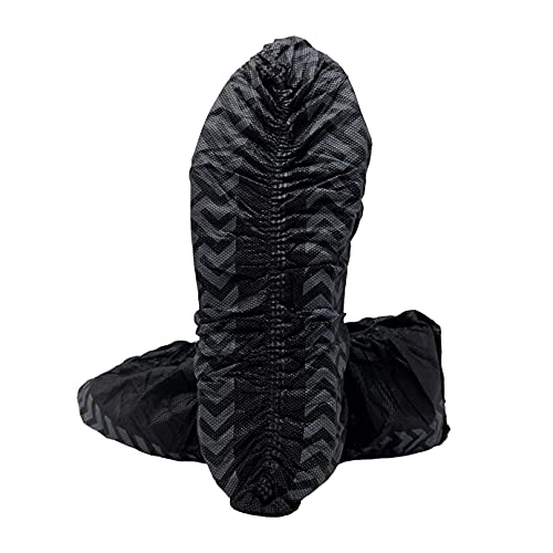 Innovative Haus 100 Pack Black Extra Large Disposable Boot & Shoe Covers. Indoor Use Durable Water Resistant Reusable Premium Booties with Non Slip Treads. Fits US Men’s Size 14 & Women’s 16 Shoe Size
