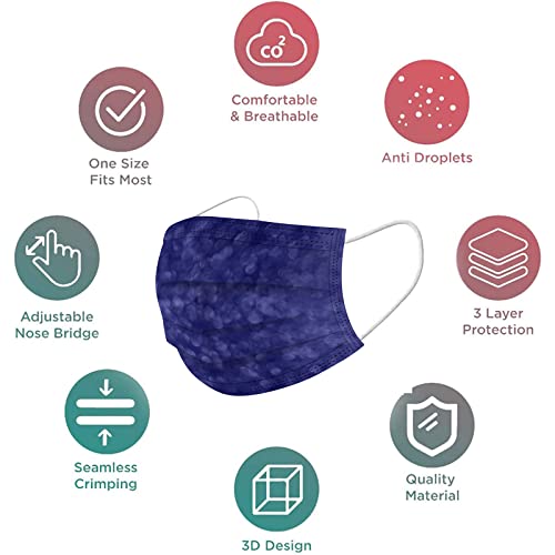 50 PCs Disposable Face_Mask for Adults Floral Spring Breathable Beautiful Face_Mask Elastic Ear Loop Protective Printed Facemask Women Men | The Storepaperoomates Retail Market - Fast Affordable Shopping